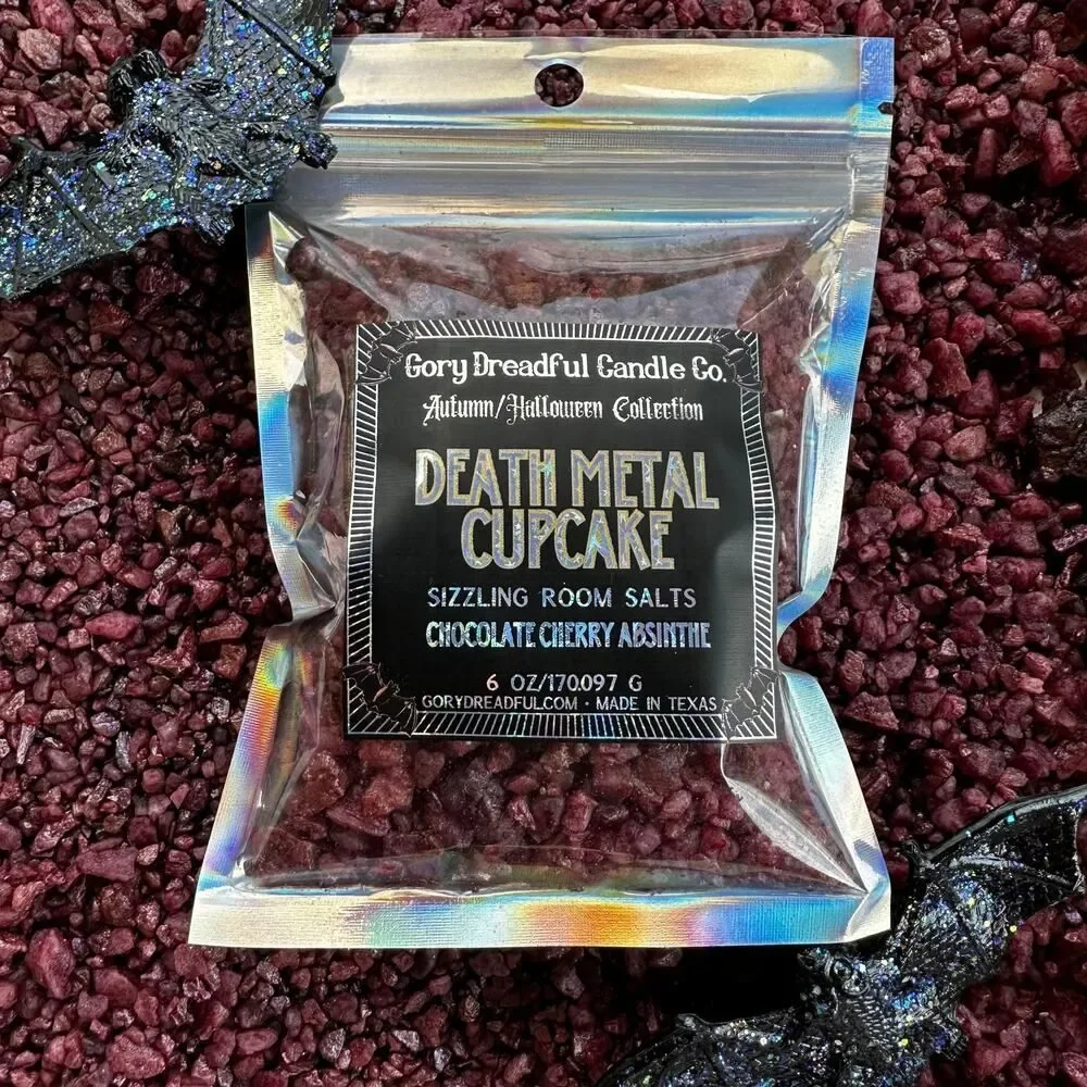 Death Metal Cupcake Sizzling Room Salt  Potpourri: Chocolate Cherry Absinthe